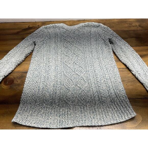 LL Bean Signature Cotton Fisherman Sweater V-Neck Tunic Cable Knit Women's Small - Picture 9 of 9
